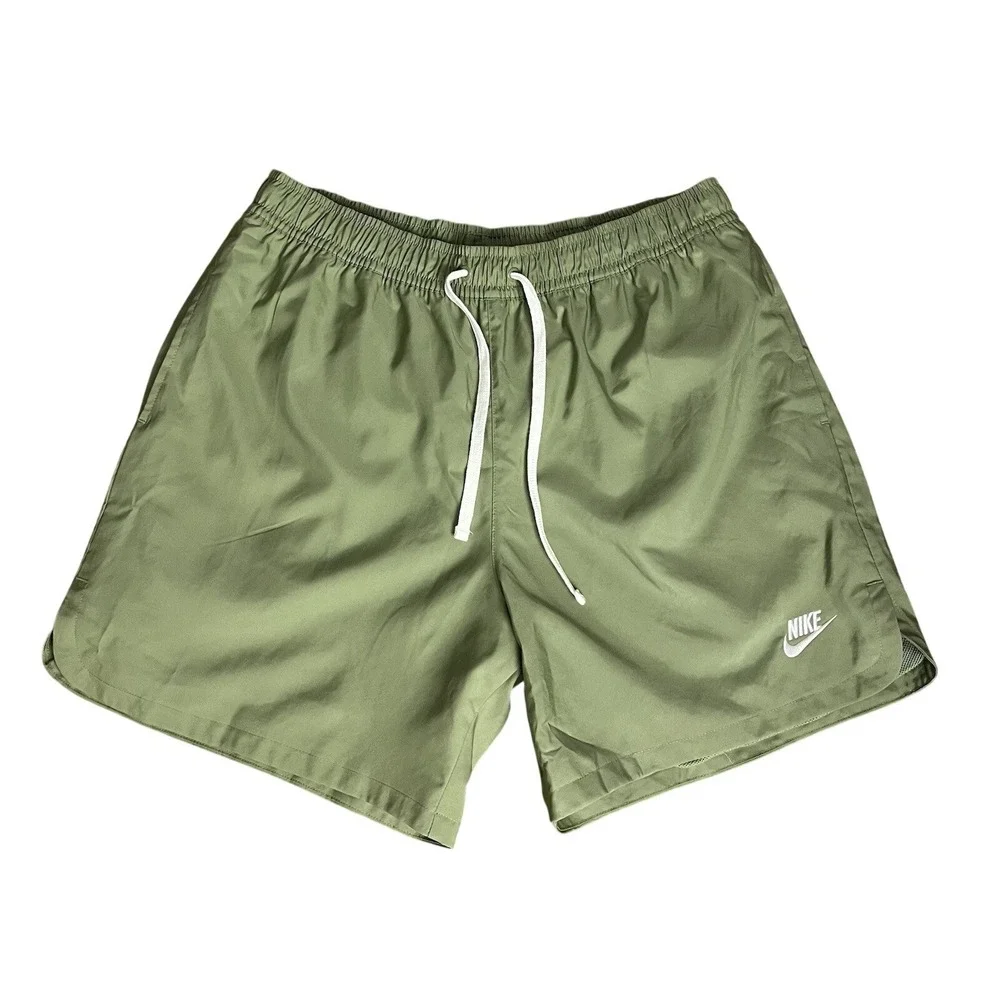 Nike Men's Size L Sportswear Club Lined Flow Shorts Green Olive